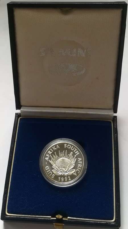 1992 PROTEA PROOF SILVER 1 RAND COINAGE S A M