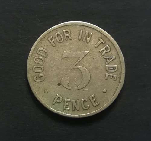 TOKEN 3 PENCE GOOF FOR ONE RIDE