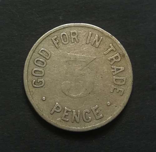 TOKEN 3 PENCE GOOF FOR ONE RIDE