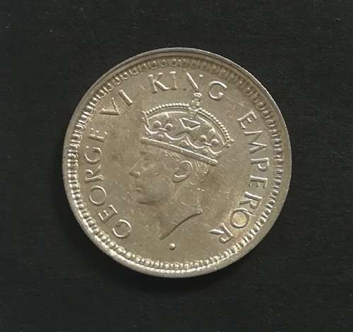 INDIA - BRITISH 1945 SILVER QUARTER RUPEE