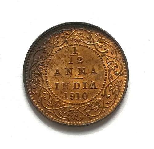INDIA-BRITISH 1910 12TH ANNA **EXCELLENT**