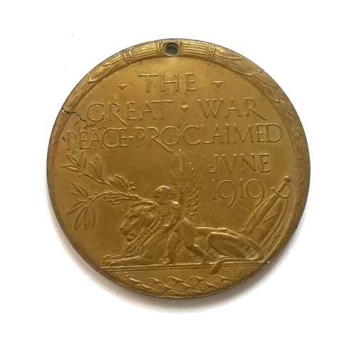 WW1 1919 PEACE MEDAL OBVERSE JOHN GAUNT REVERSE EDWARD CARTER PRESTON 34MM