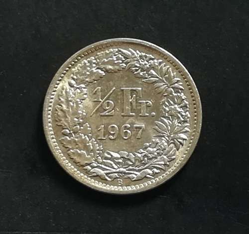 SWITZERLAND 1967B SILVER HALF FRANC