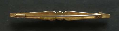 8K GOLD 333 GOLD AND PEARL BROOCH 2.9G 65MM