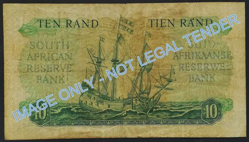 M H DE KOCK 1961 10 RAND **FILLER NOTE**
