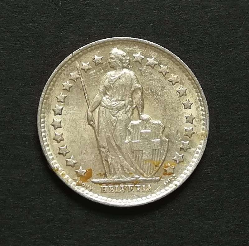 SWITZERLAND 1950B SILVER HALF FRANC