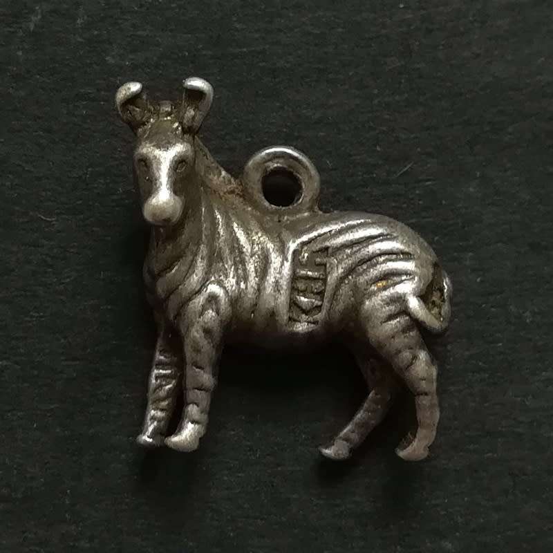 STERLING SILVER CHARM - ZEBRA 15 X 15MM 2.7GRAMS