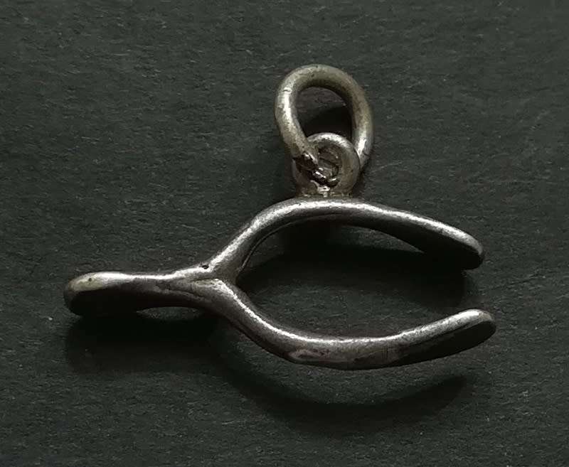 STERLING SILVER CHARM - WISHBONE 12 X 25,, 1.5 GRAMS