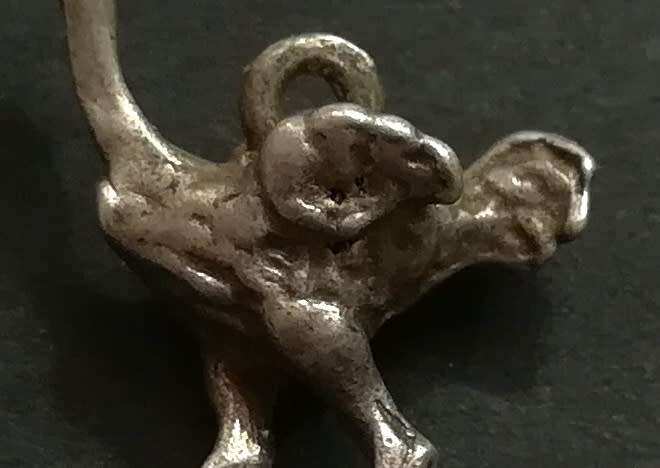 STERLING SILVER CHARM - OSTRICH 15 X 15MM 1.8 GRAMS