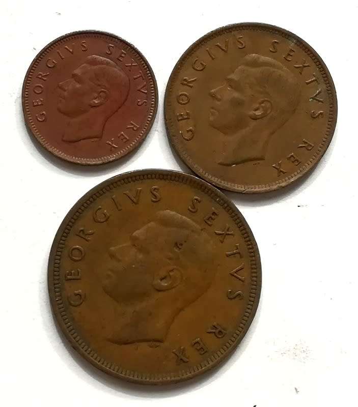 UNION 1951 1/2+1/2+1 PENNY (3 COINS)