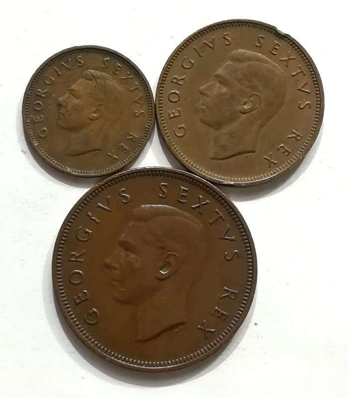 UNION 1952 1/2+1/2+1 PENNY (3 COINS)