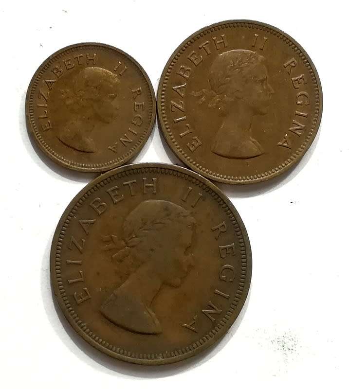 UNION 1953 1/2+1/2+1 PENNY (3 COINS)
