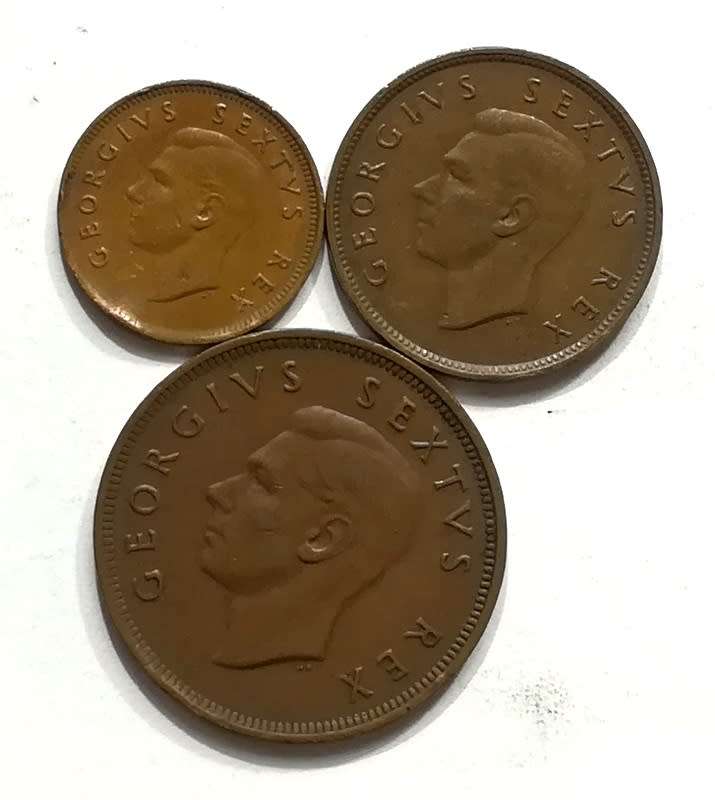 UNION 1952 1/2+1/2+1 PENNY (3 COINS)