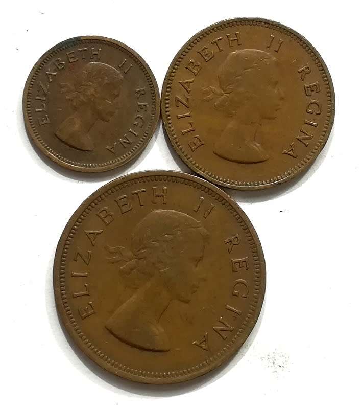 UNION 1953 1/2+1/2+1 PENNY (3 COINS)