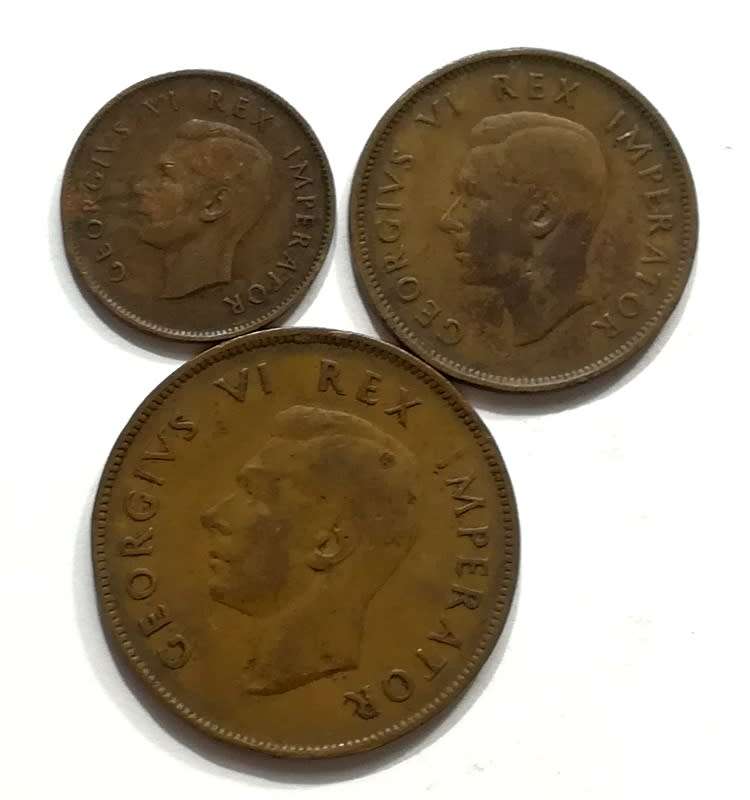 UNION 1943 1/2+1/2+1 PENNY (3 COINS)