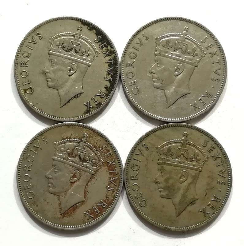 EAST AFRICA 1948+1949+1950+1952 SHILLING ( 4 COINS)