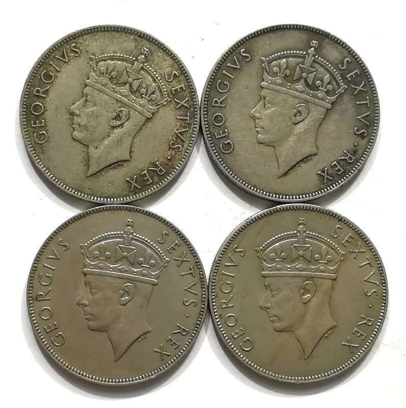 EAST AFRICA 1948+1949+1950+1952 SHILLING ( 4 COINS)