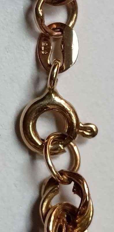 9CT GOLD ROPE CHAIN  7.9 GRAMS 470MM LONG 4MM WIDE