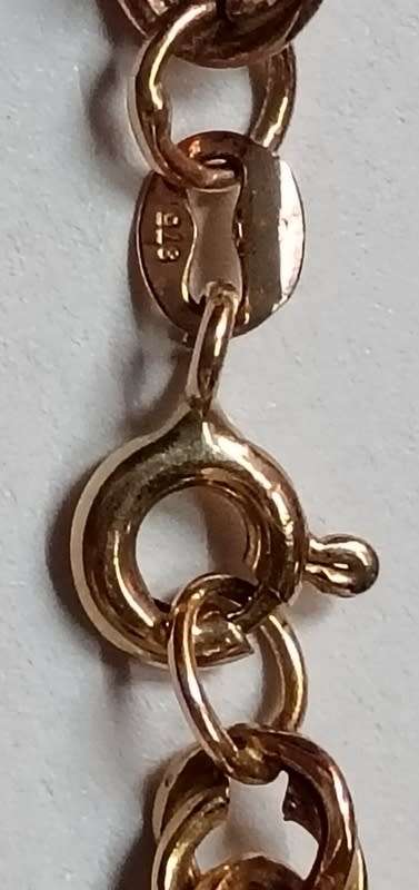 9CT GOLD ROPE CHAIN  7.9 GRAMS 470MM LONG 4MM WIDE