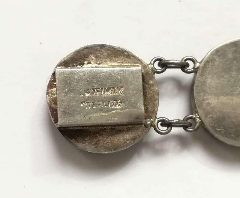 STERLING SILVER ONYX?? BRACELET MADE IN HONG KONG 170X60MM