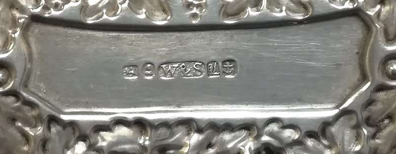 GEORGIAN SILVER BIRMINGHAM 1834 DECANTER LABLE SET - BRANDY, WHISKEY,GIN 30 X 60MM