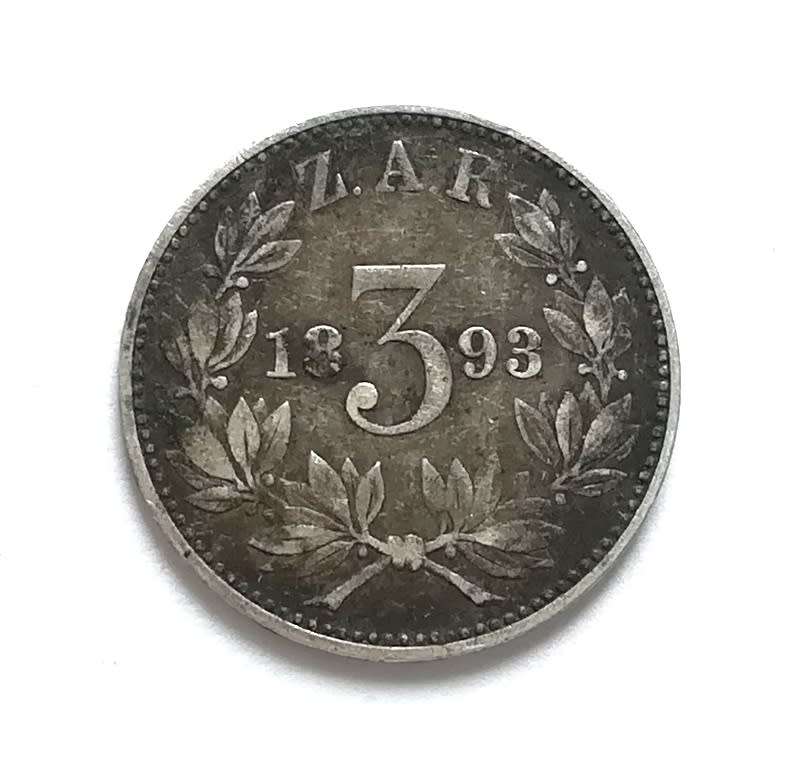 ZAR 1893 3 PENCE
