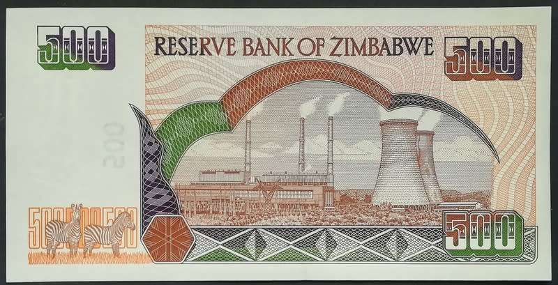 ZIMBABWE 2001 500 DOLLARS EF+