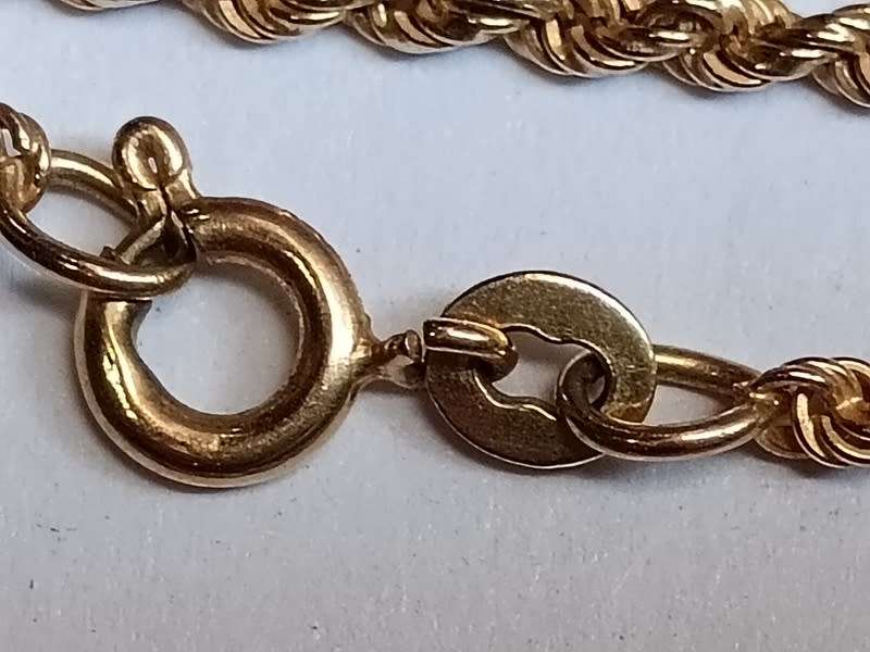 9CT GOLD .375 ITALY ROPE CHAIN 6.5 GRAMS 430MM