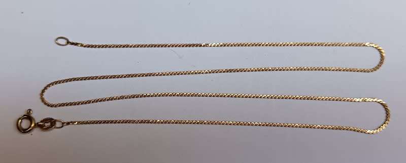 9CT GOLD CHAIN 1.6 GRAMS 410MM
