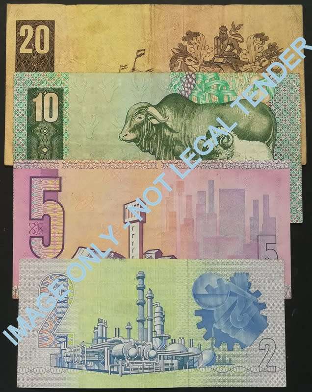 GERHARD DE KOCK 2+5+10+20 RAND (4 NOTES)