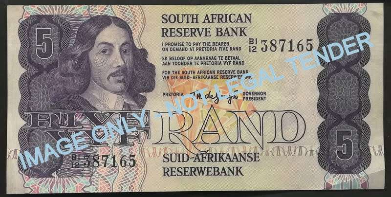 T W DE JONGH 5 RAND 4TH ISSUE