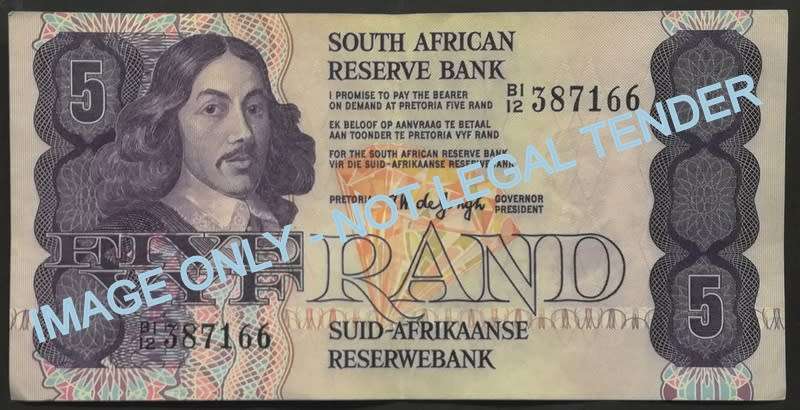 T W DE JONGH 5 RAND 4TH ISSUE
