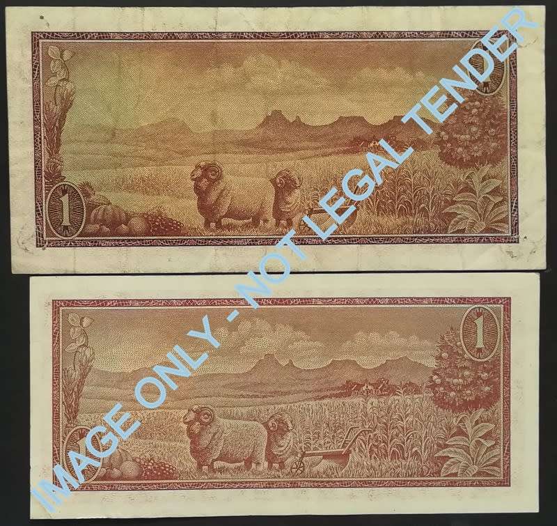 T W DE JONGH 1 RAND 1ST + 3RD ISSUE (2 NOTES)