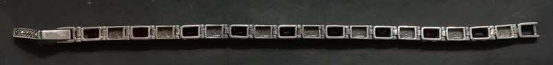STERLING SILVER GARNETS AND MARCASITE BRACELET 180X4MM 20 GRAMS