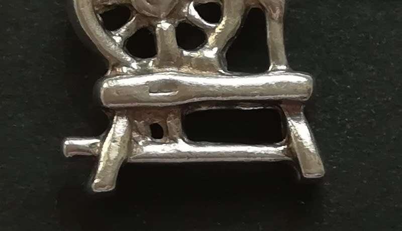 STERLING SILVER CHARM - SPINNING WHEEL 13X13MM 3 GRAMS