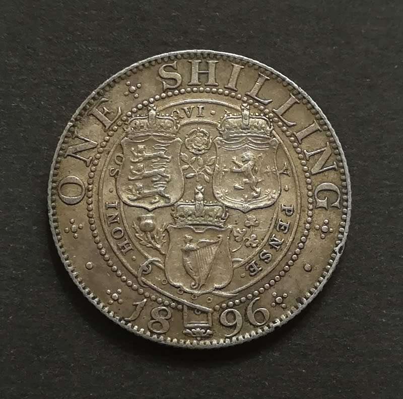 GREAT BRITAIN 1896 SILVER SHILLING