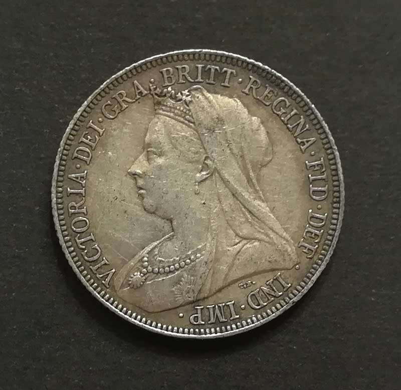 GREAT BRITAIN 1896 SILVER SHILLING