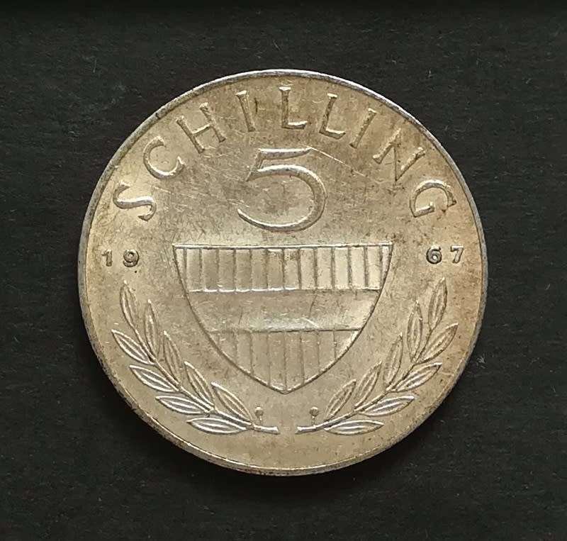 AUSTRIA 1967 SILVER 5 SCHILLING