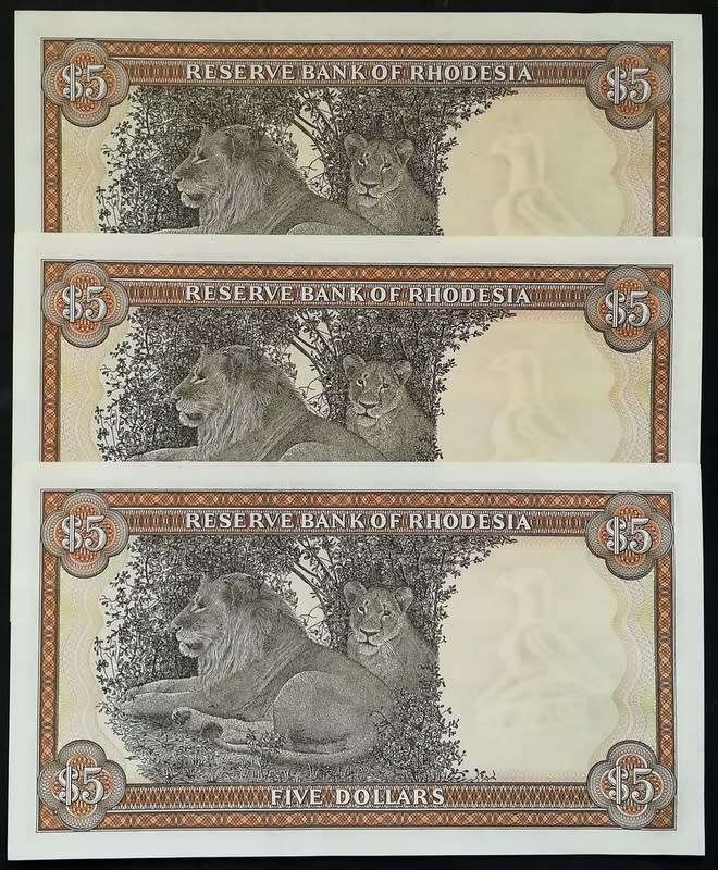 RHODESIA 1979 5 DOLLARS BIRD WATERMARK 3 NOTES SEQUENCE **BID PER NOTE**