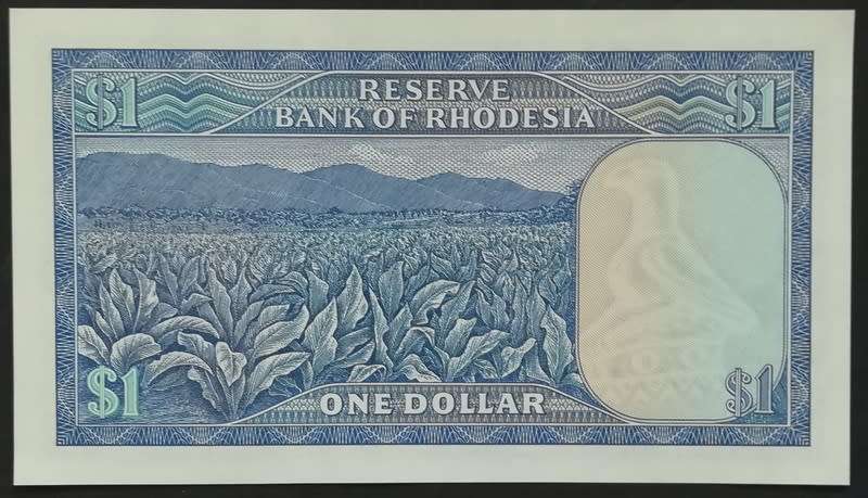 RHODESIA 1979 1 DOLLAR NOTE BIRD WATERMARK EF+