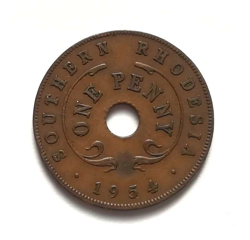 SOUTHERN RHODESIA 1954 PENNY