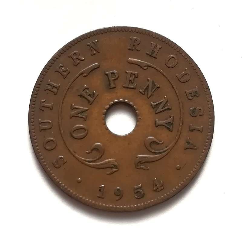 SOUTHERN RHODESIA 1954 PENNY