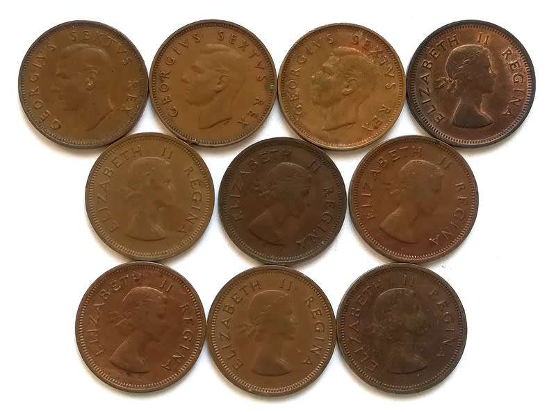 UNION 1950 TO 1960  PENNY - *ALL DATES* (11 COINS)