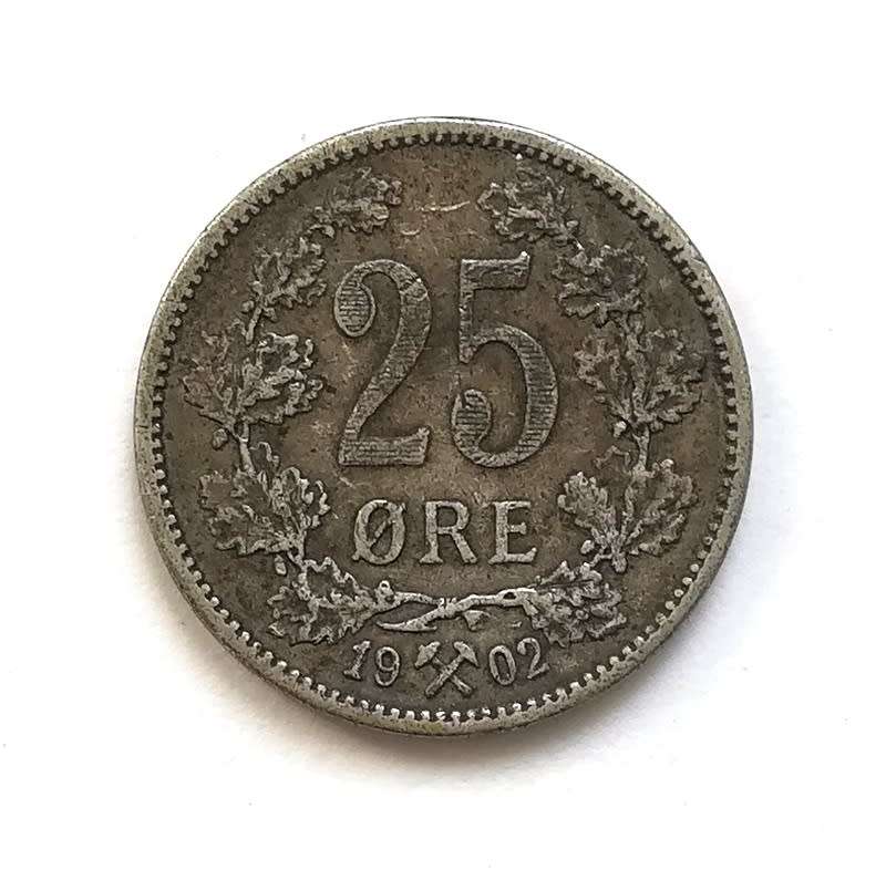 NORWAY 1902 SILVER 25 ORE