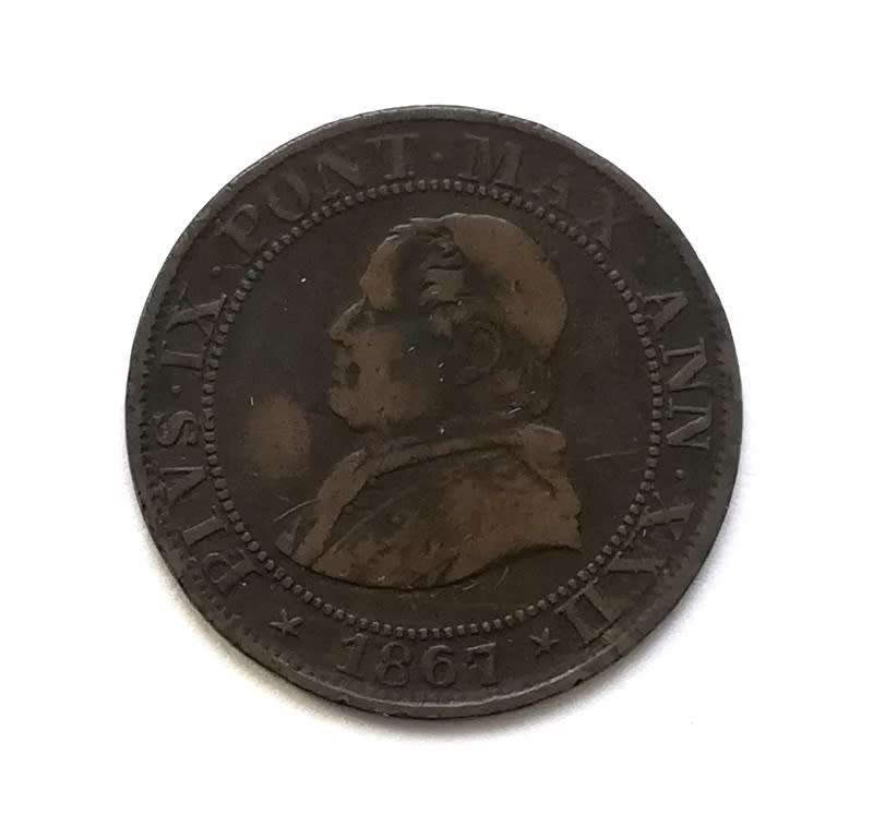 ITALIAN STATES 1867R 2 1/2 CENTS/1/2 SOLDO