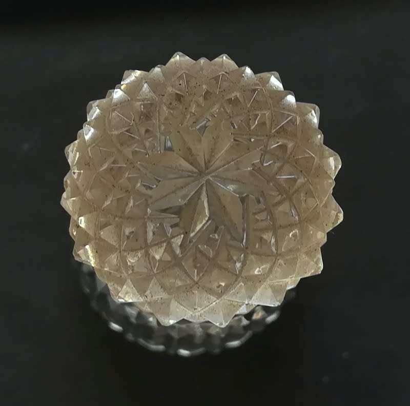 STERLING SILVER AND CRYSTAL BIRMINGHAM 1901 PERFUME BOTTLE WALKER AND HALL 25X45MM