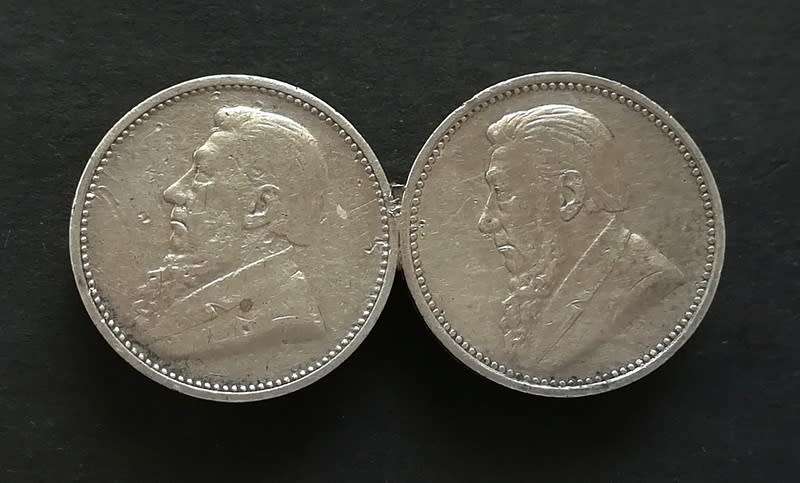 ZAR 1895 + 1896 3 PENCE PIN/BROOCH