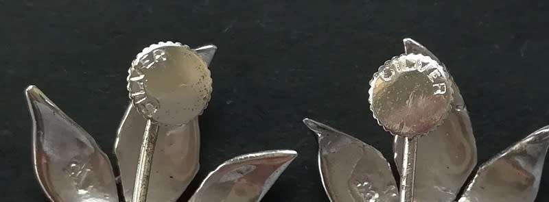 STERLING SILVER AND MARCASITE EARRINGS 6.4 GRAMS 20X20MM