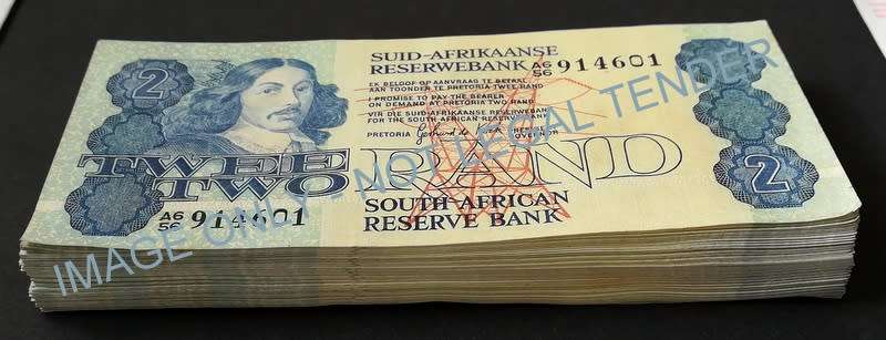 GERHARD DE KOCK 2 RAND 2ND ISSUE STACK **100 NOTES SEQUENCE**