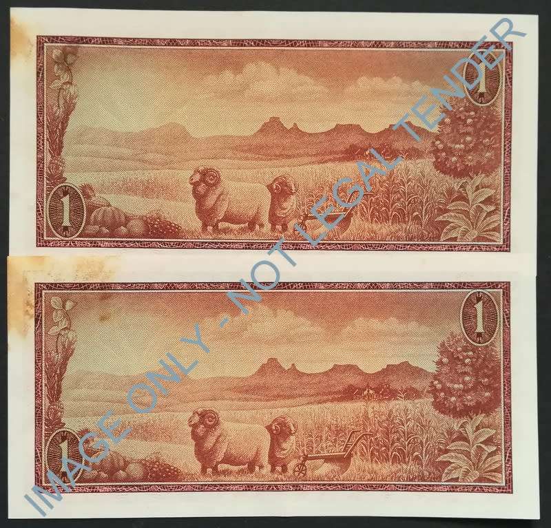 T W DE JONGH 1 RAND 1ST ISSUE (2 NOTES SEQUENCE)